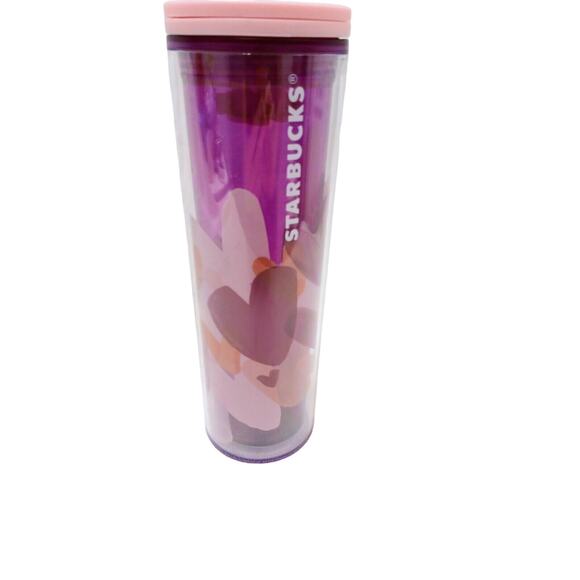 Starbucks Valentines Tumbler 9" Pink Purple Tea Hearts Cup Swivel TOP 2020 New! - Picture 4 of 11